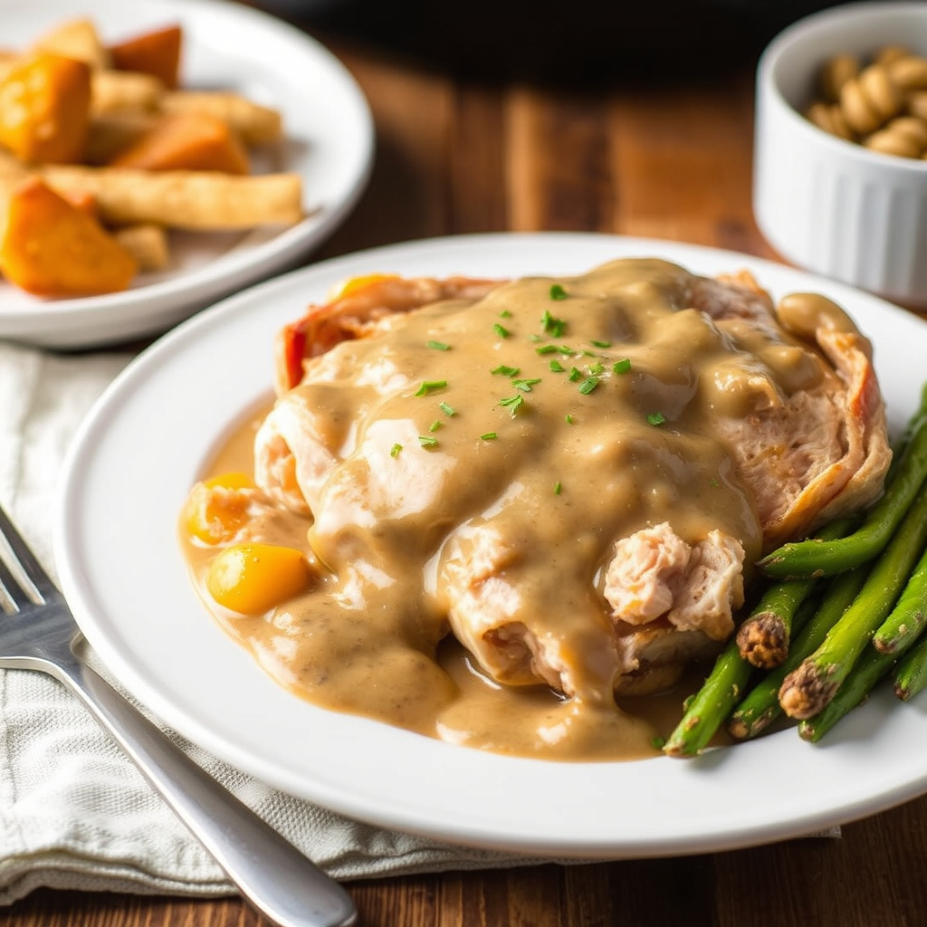 Pappas banebrytende kalkun med rask panne-saus