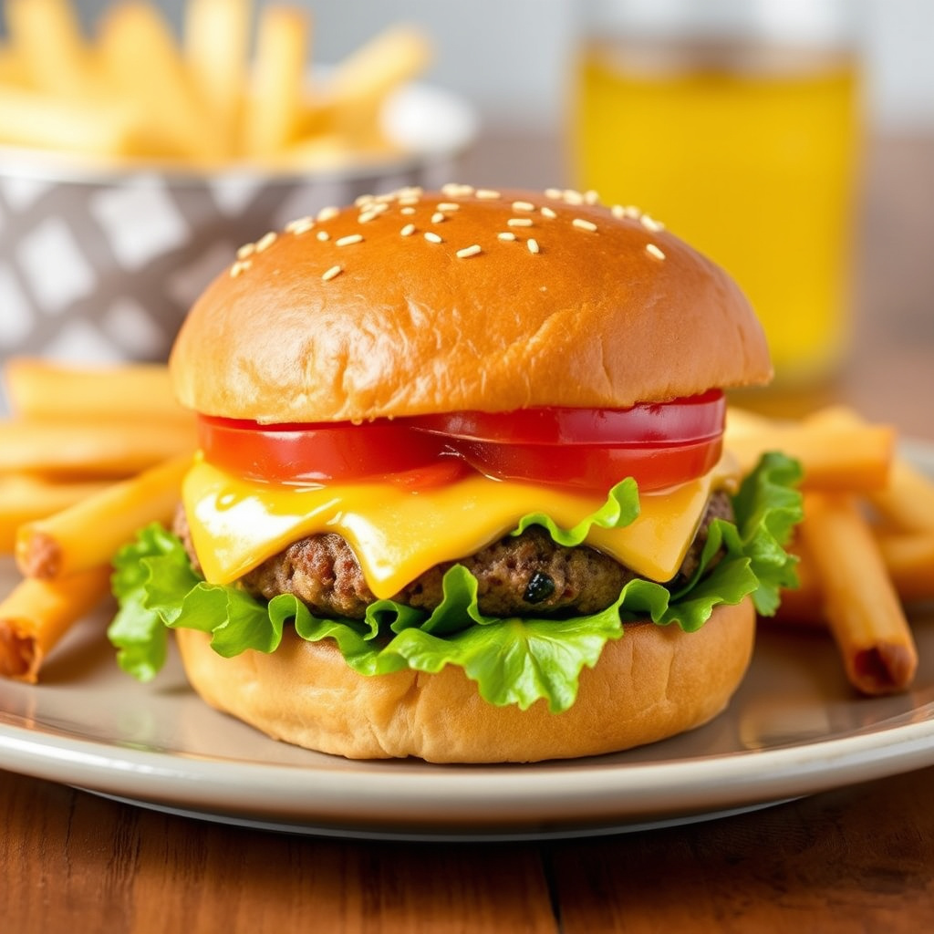 Paradise Pup Merkts Cheddar Burger