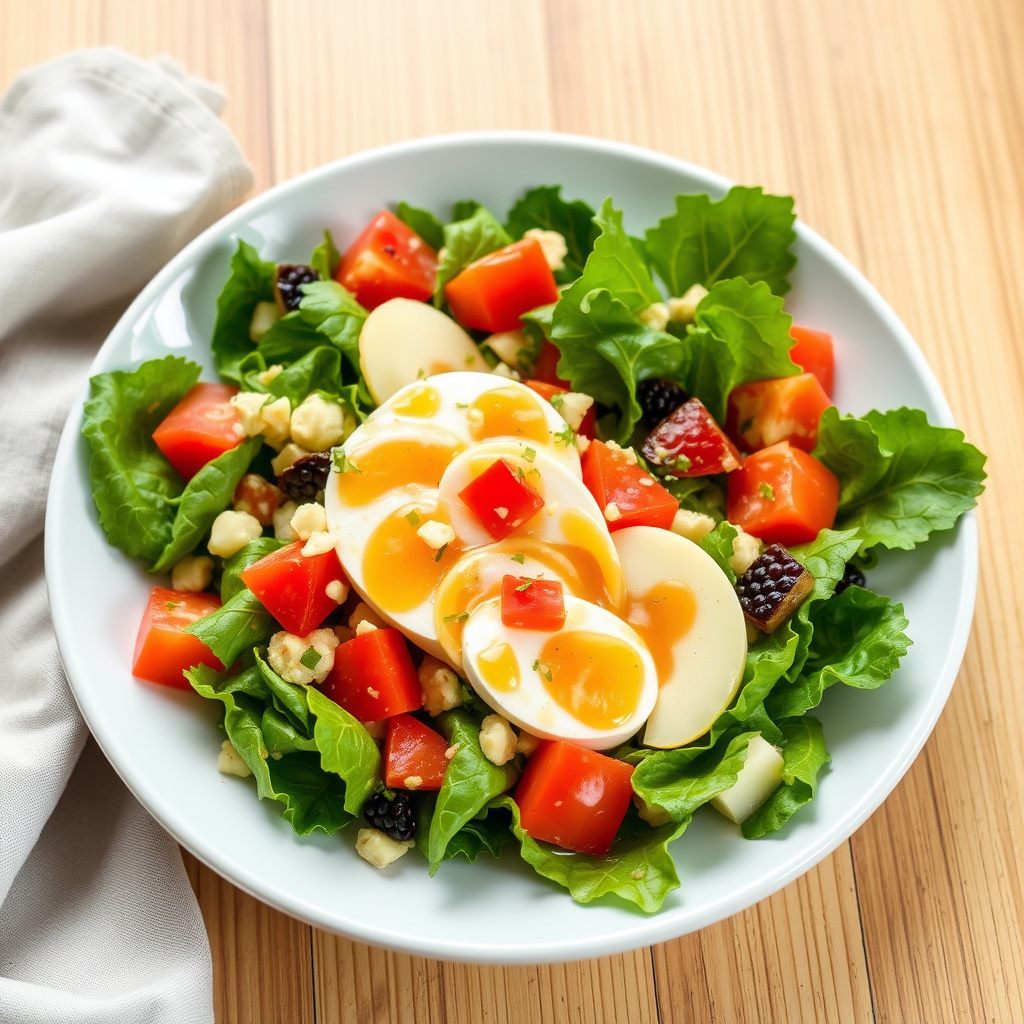 Paradissalat med søt og sur vinaigrettesaus