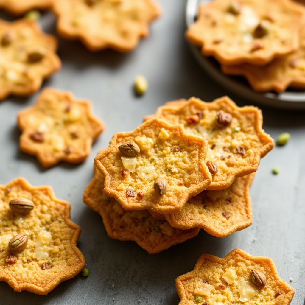 Parmesan- og pistasjkrisp