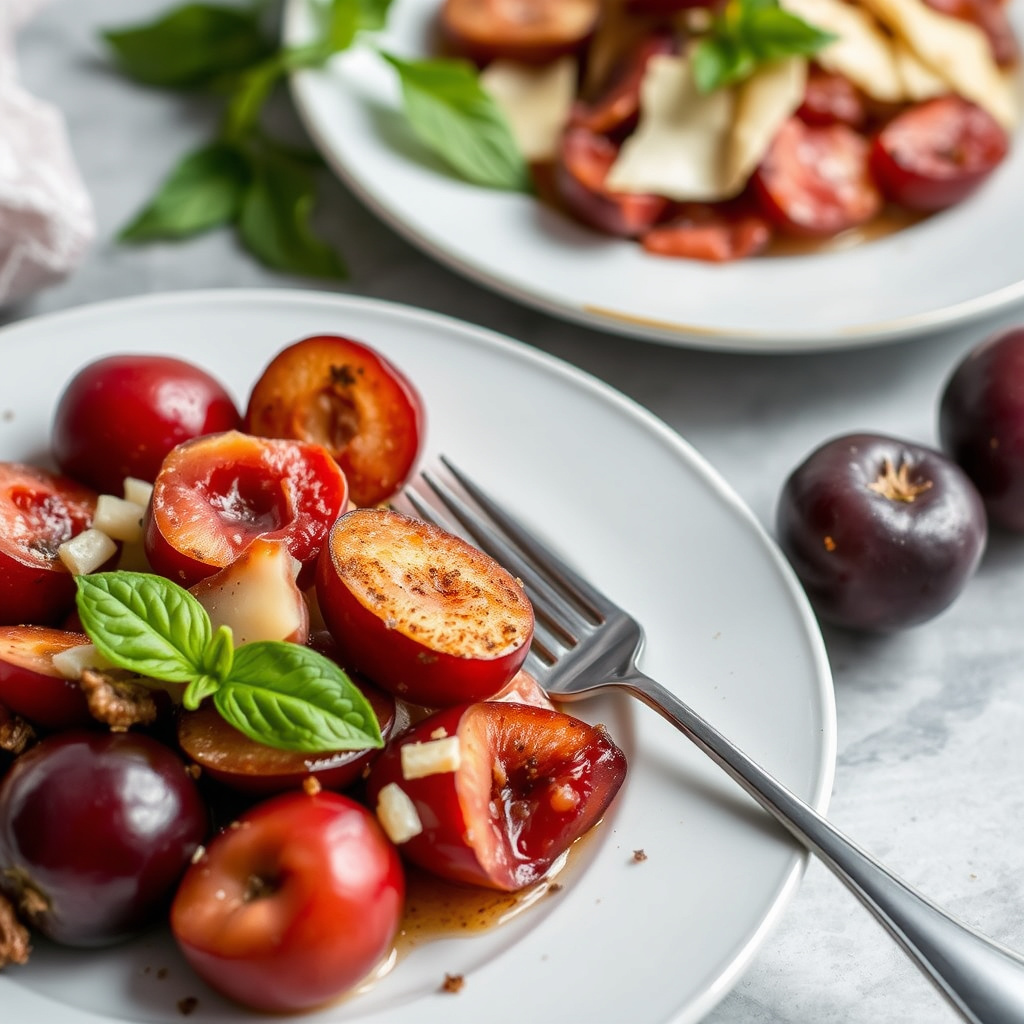 Plommer med parmesan og parmaskinke