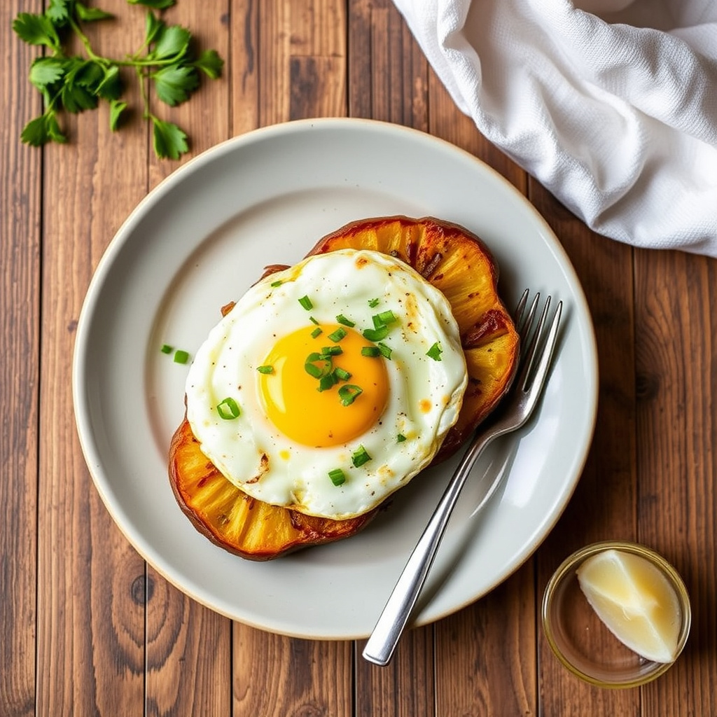 Parsi-poteter med egg