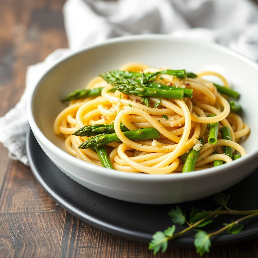 Pasta med asparges og parmesan