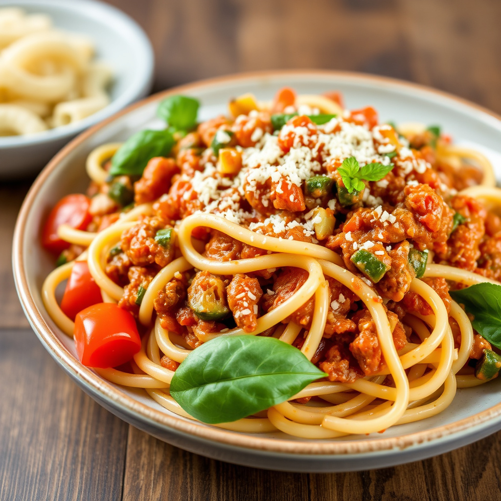 Pasta med grønnsaksbolognese