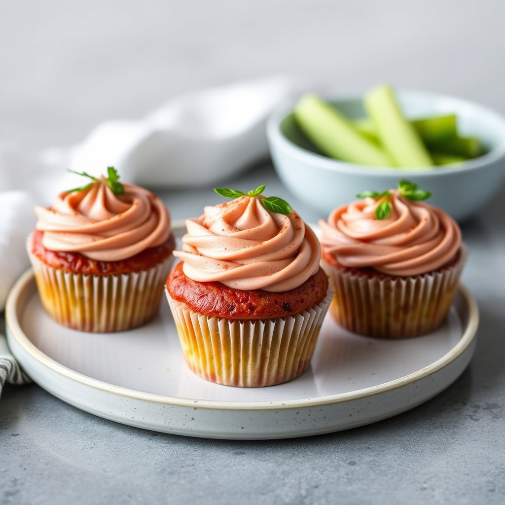 Pastramicupcakes med honning- og sennepsglasur