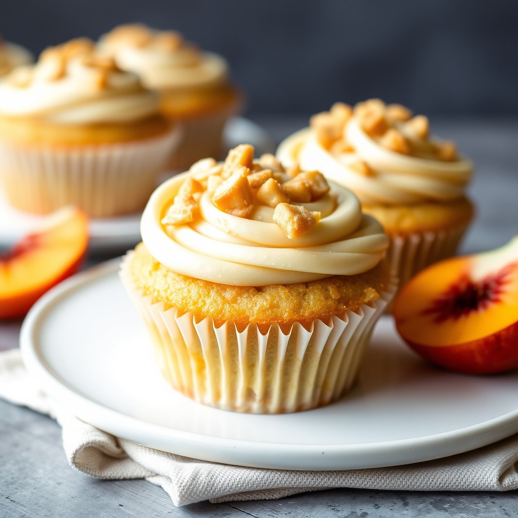 Peach Cobbler Cupcakes