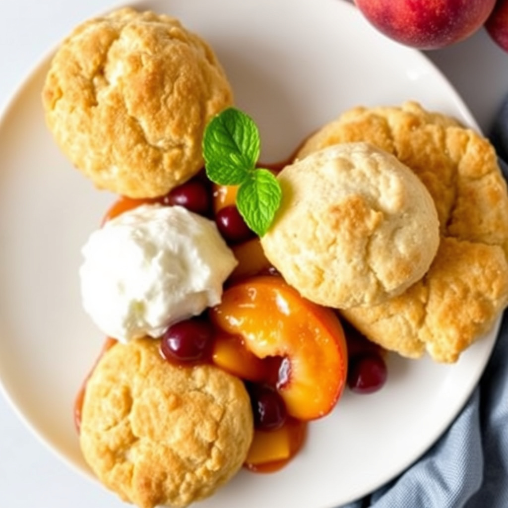 Peach- og plommekringle med kulturmelkssmåkaker