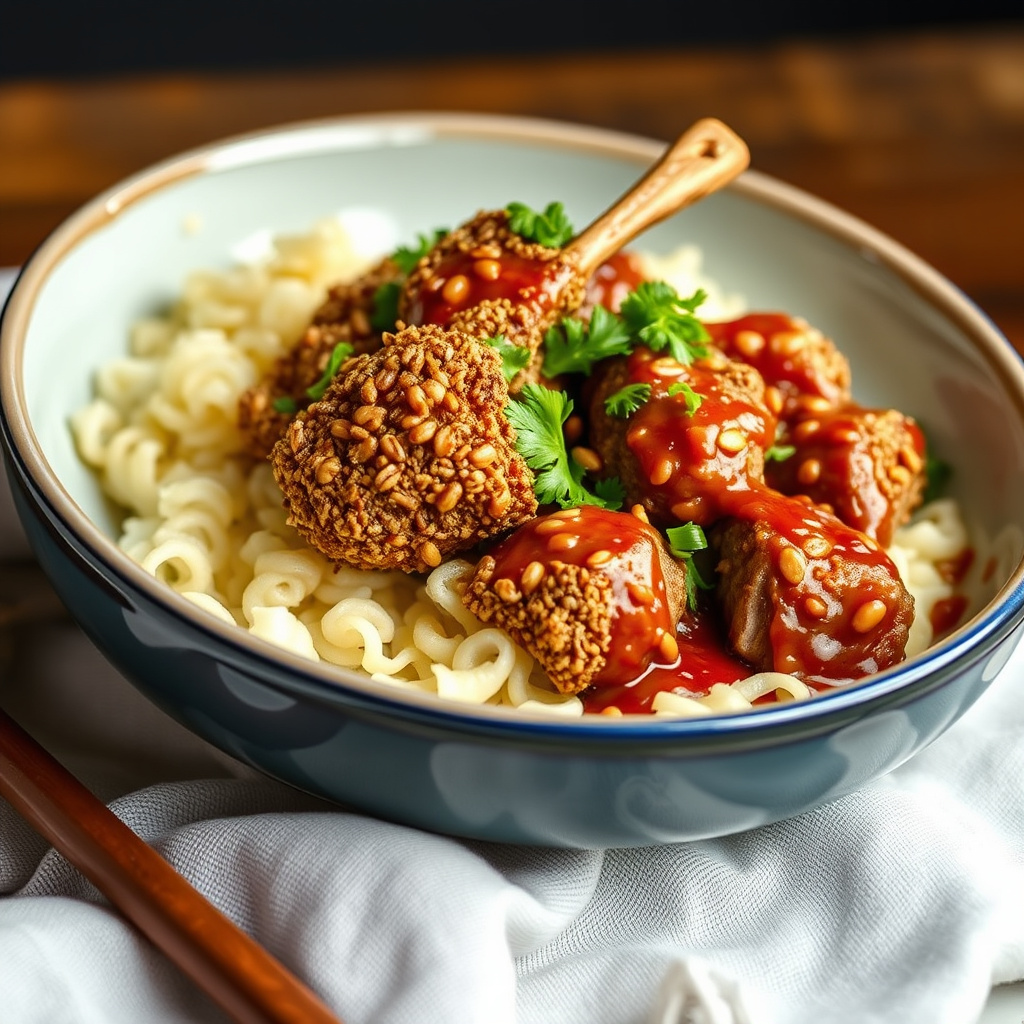 Peanøtt-innbakt lam med Hunan-saus