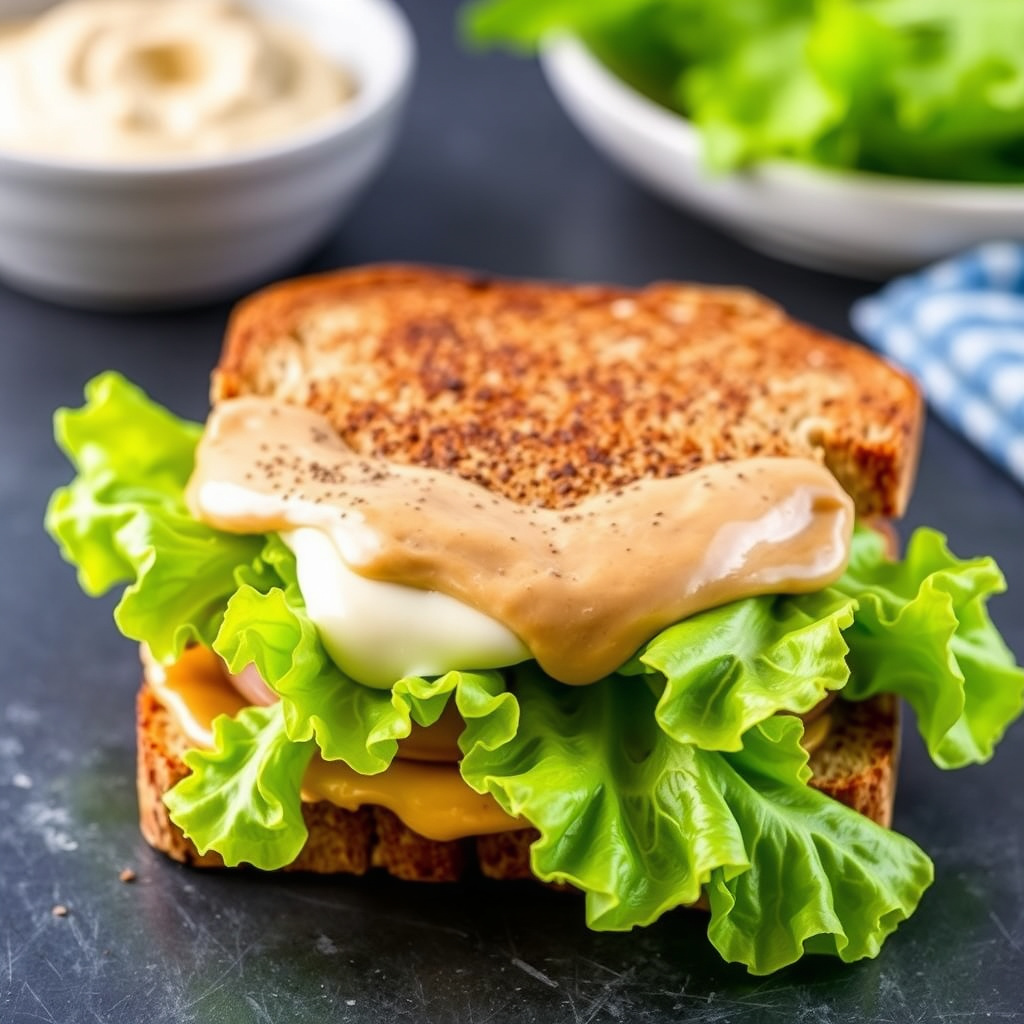 Peanøttsmør, majones og salatbrød