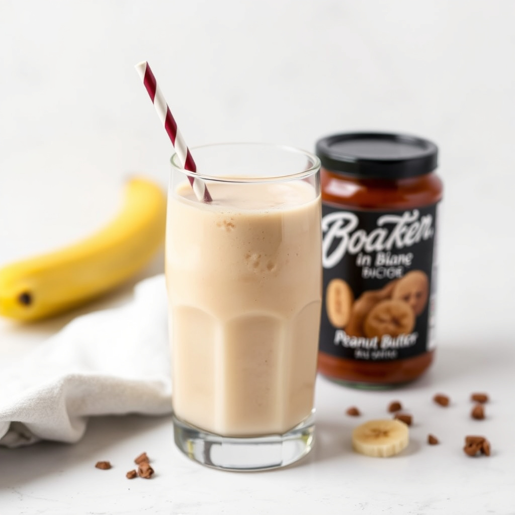 Kremet peanøttsmør- og bananshake