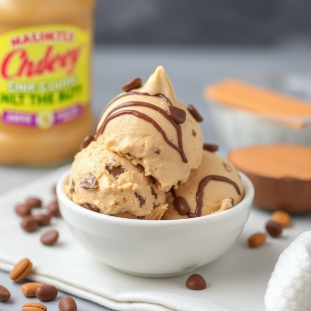 Peanøttsmør- og sjokoladebølge iskrem