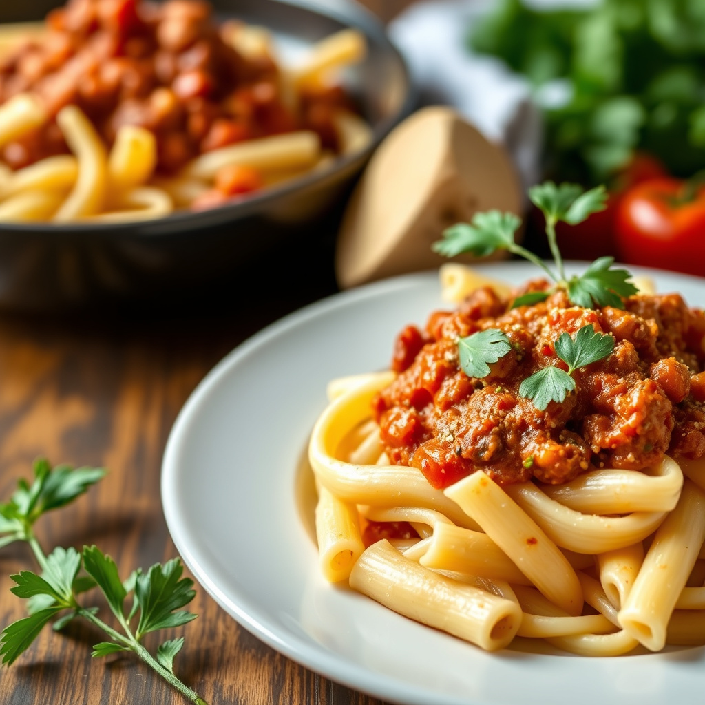 Penne med kalkunragu