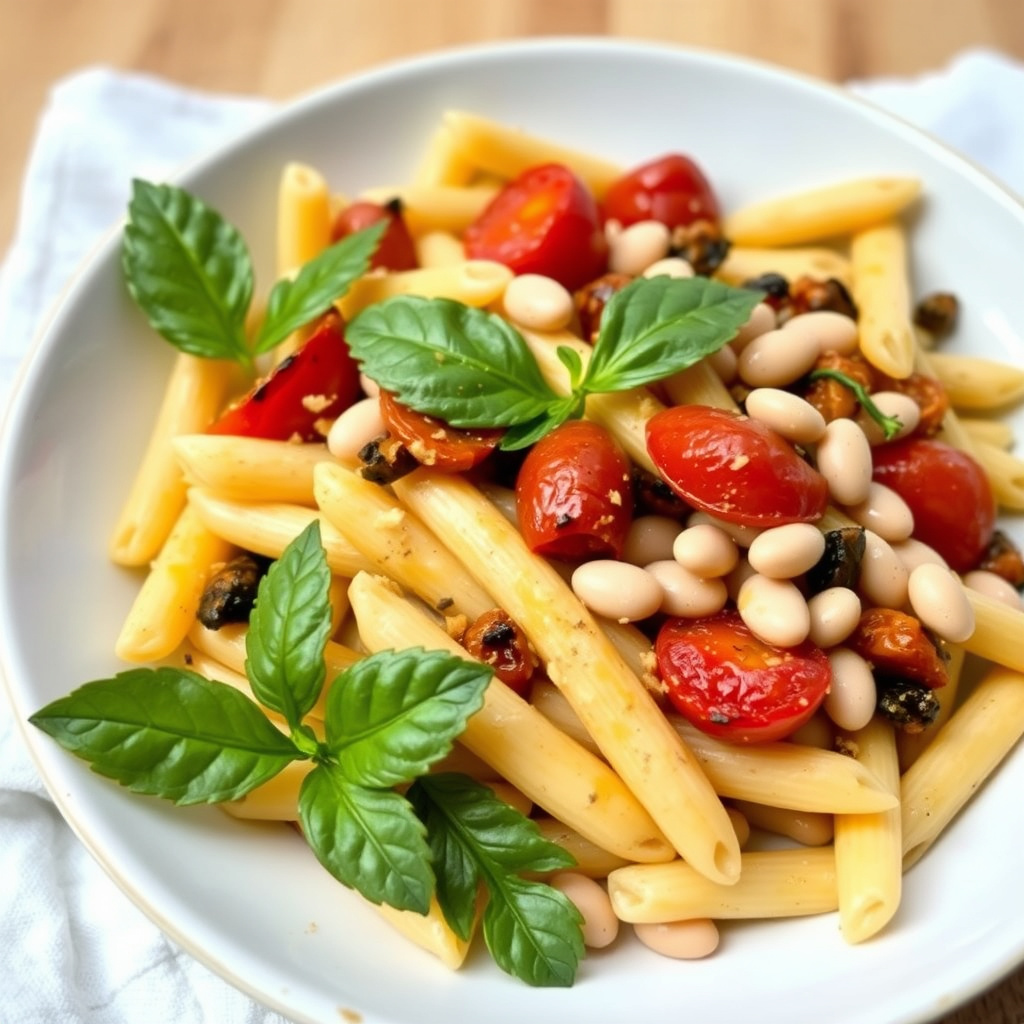 Penne med ovnsbakte tomater