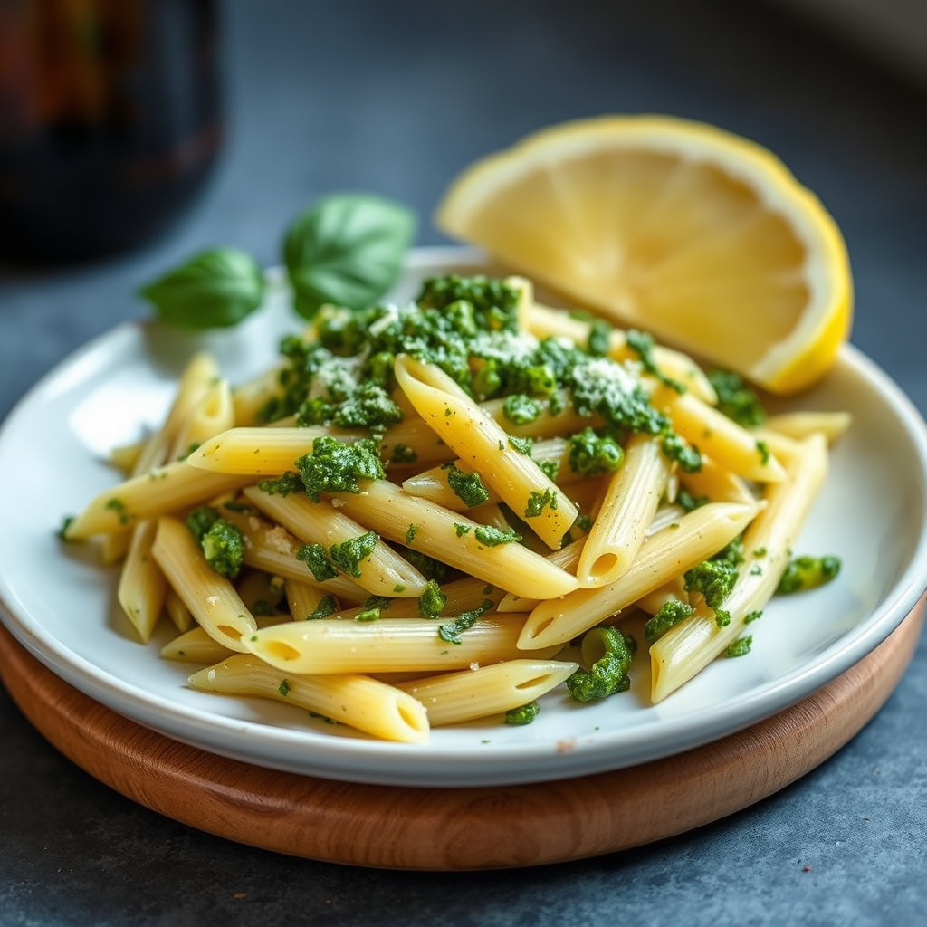 Penne med pesto