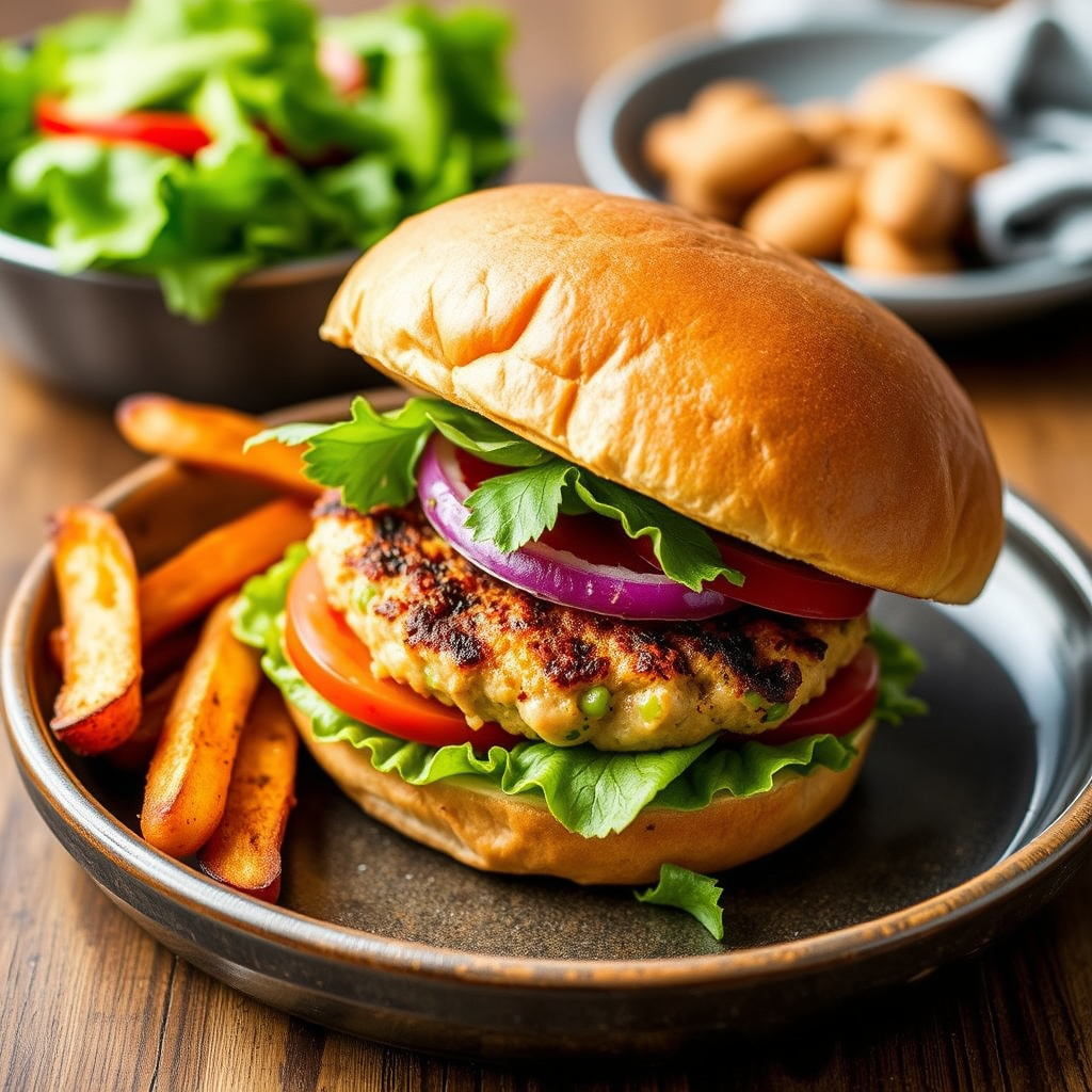 Saftige kalkunburgere med portobello og ost