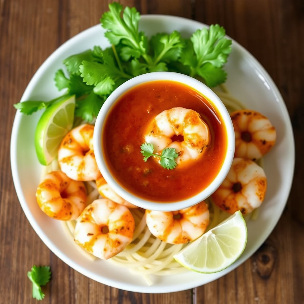 Persille, paprika, pesto, reker, cocktail-saus