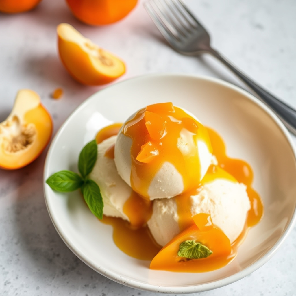 Persimonskrem med rosiner og mandler