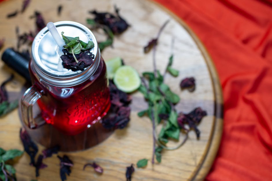 Forfriskende hibiskus- og myntegranita