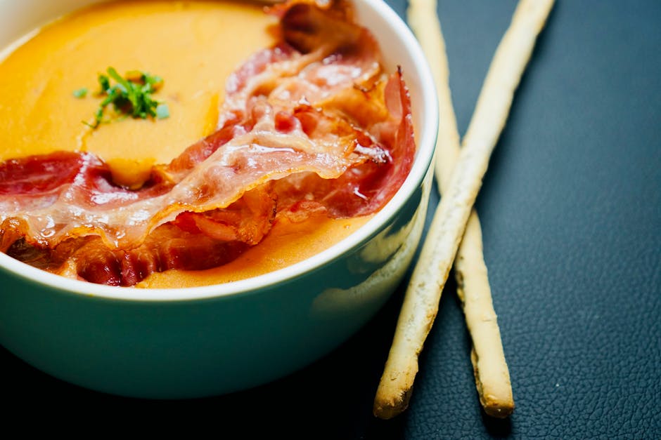 Kremet mais- og baconsuppe