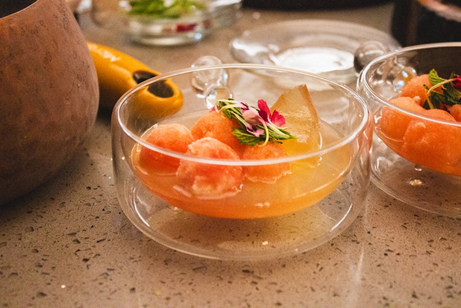 Forfriskende cantaloupe-sorbet