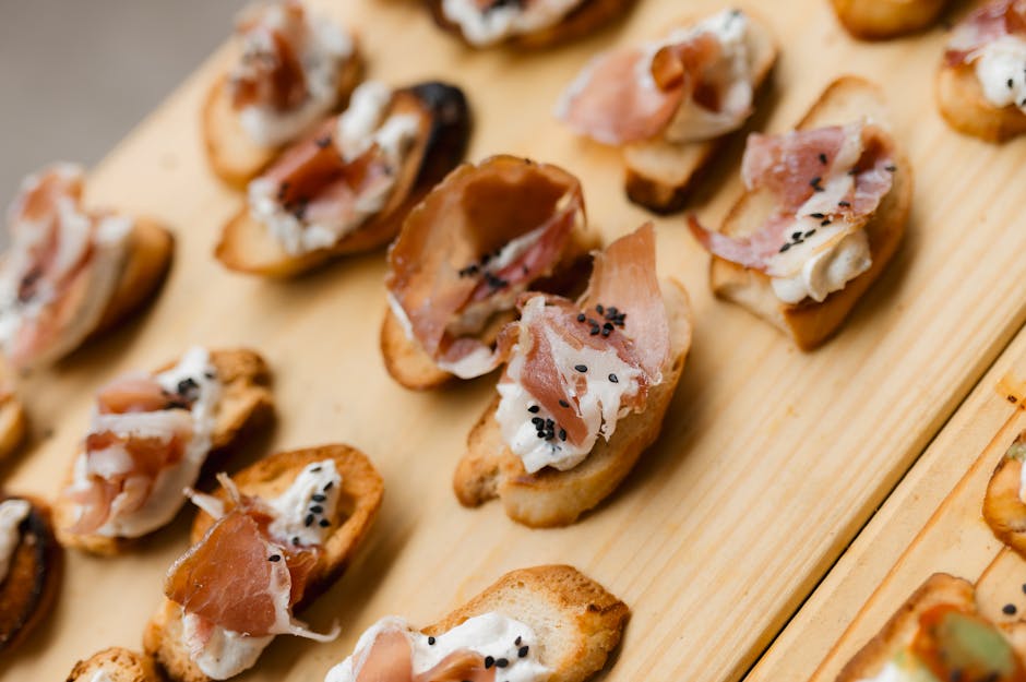 Krydret drue- og ricottacrostini med pancetta