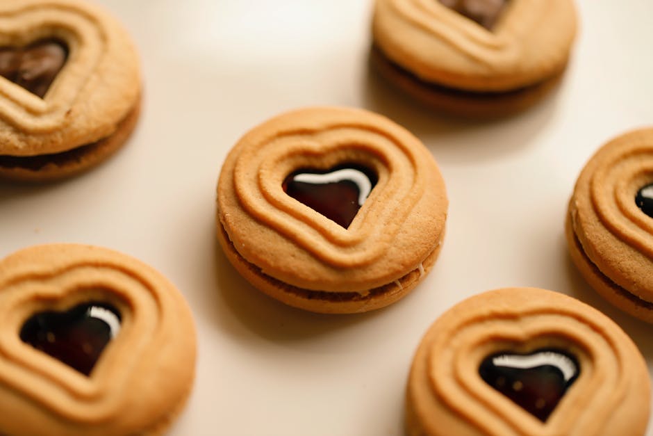 Tekake-sandwichkjeks med syltetøy