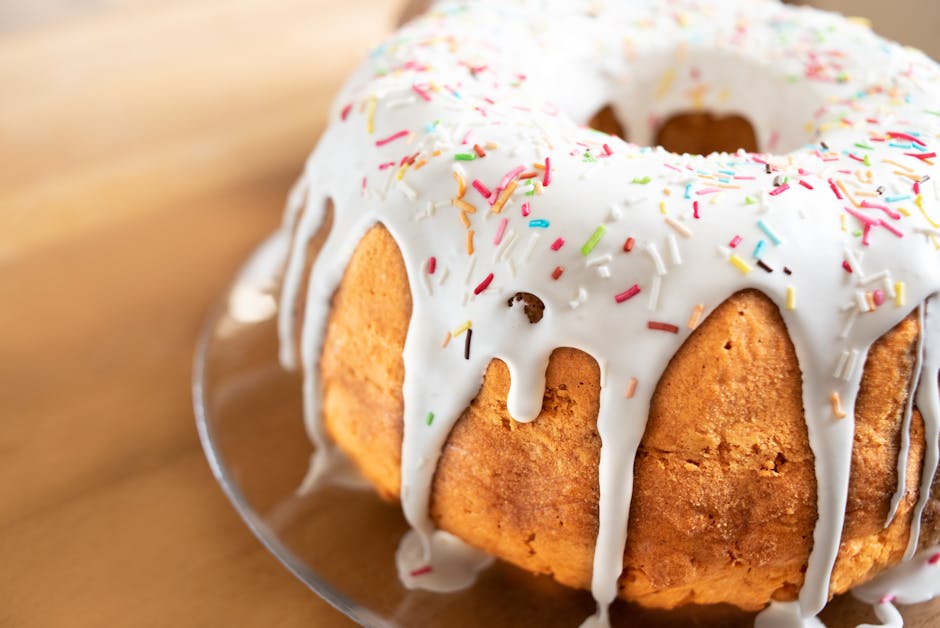 Saftig vinkake med vaniljepudding