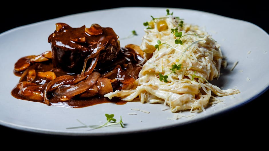 Biff Parmesan med hvitløks-angel hair pasta