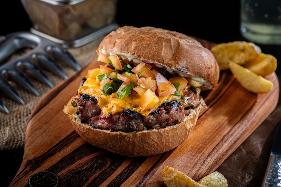 Sørvest-burger med krydret salsa