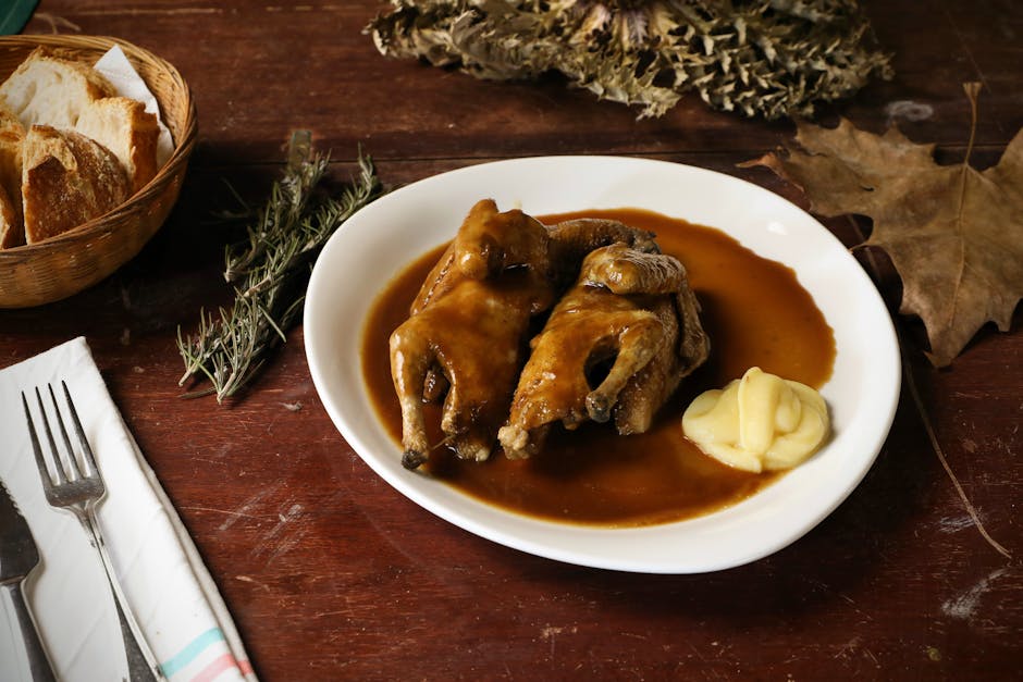 Stekt vaktel med shiitake- og portvinsaus