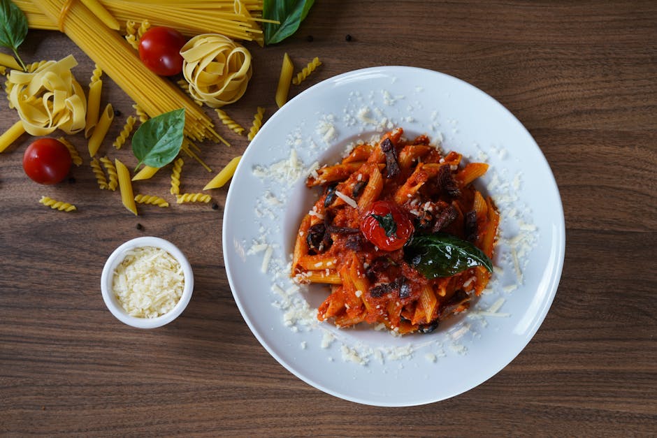 Penne med Garrotxa, Serranoskinke og soltørkede tomater