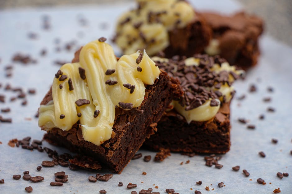 Cappuccino-brownies med kremostglasur