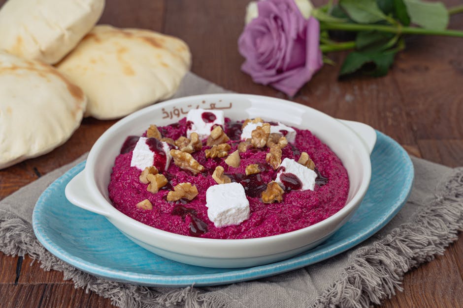 Rødbeter med kremet hvitløks- og valnøttsaus