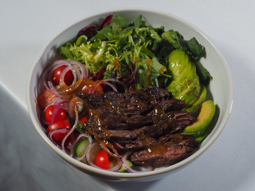 Biff- og appelsinsalat med sennepsvinaigrette