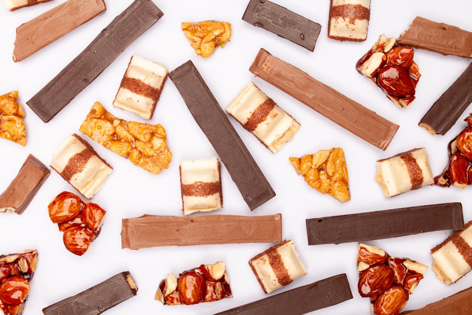 Sjokolade- og mandelbarer med kremostfyll