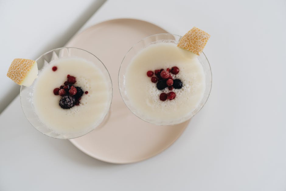 Geitost- og honningblancmange med jordbær