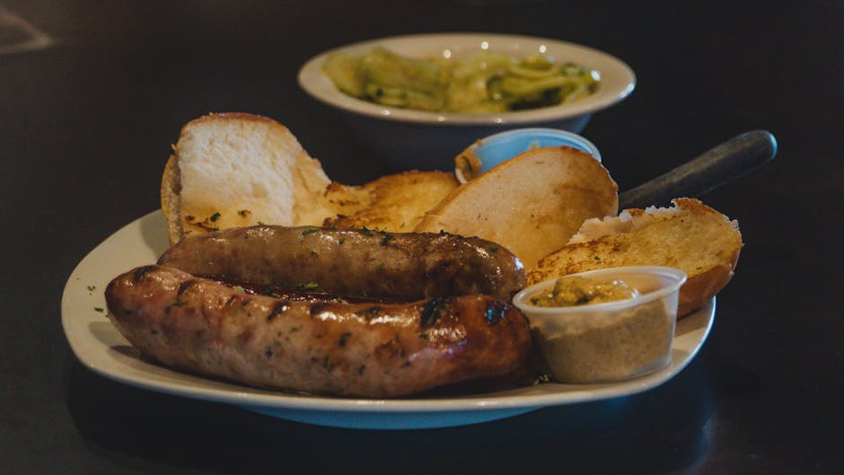 Kielbasa med karamellisert honning-sennep