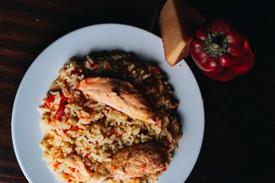 Kylling med paprika og kremet geitostsaus