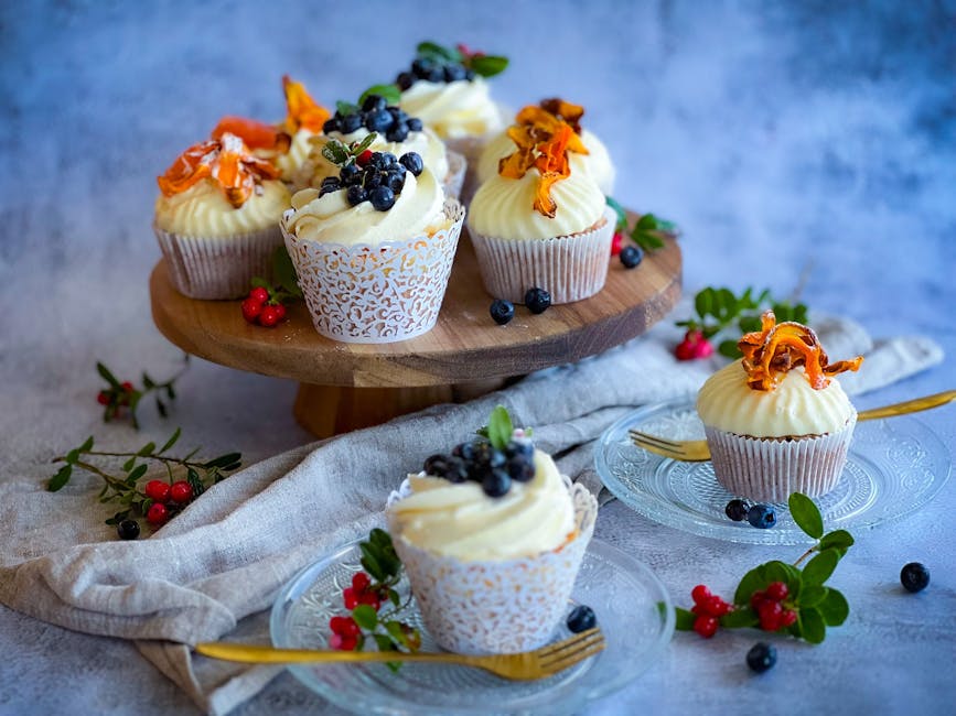 Mandel- og sitronmuffins med sitrusglasur