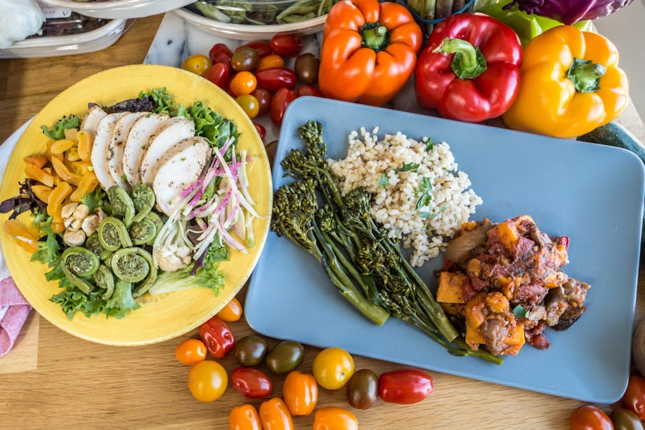 Hvete- og emmersalat med friske grønnsaker