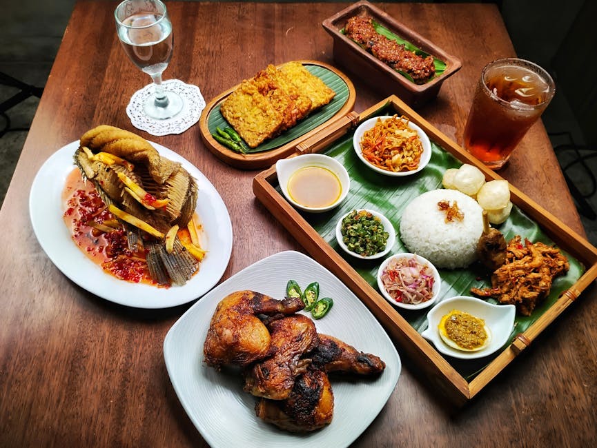 Indonesisk stekt kylling med vafler og chilisaus