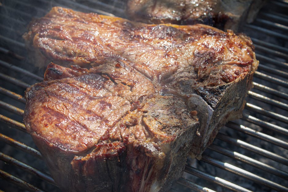 Grillet Porterhouse-biff med ovnsbakt hvitløk og sitron