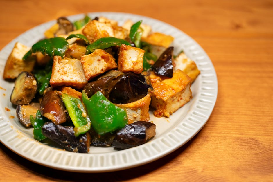 Sprø aubergine og tofu i Szechuan-stil