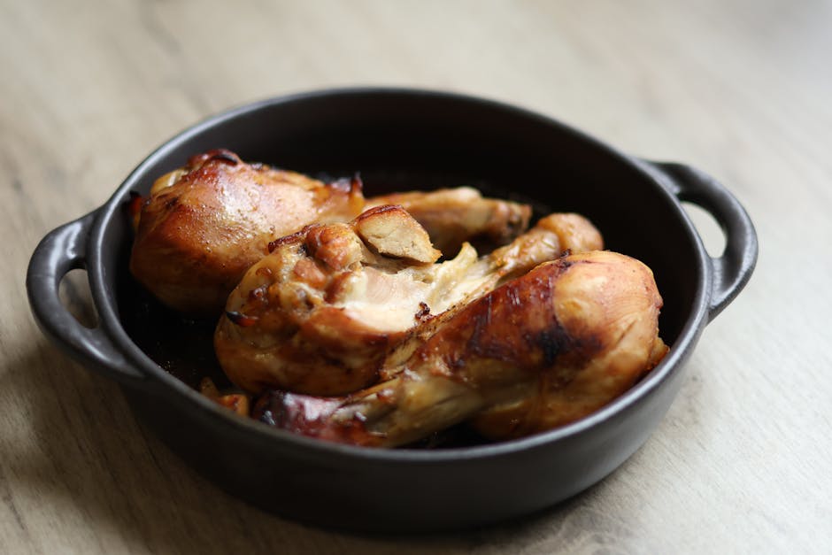 Bakt klissete honningkylling med sennep og sitron