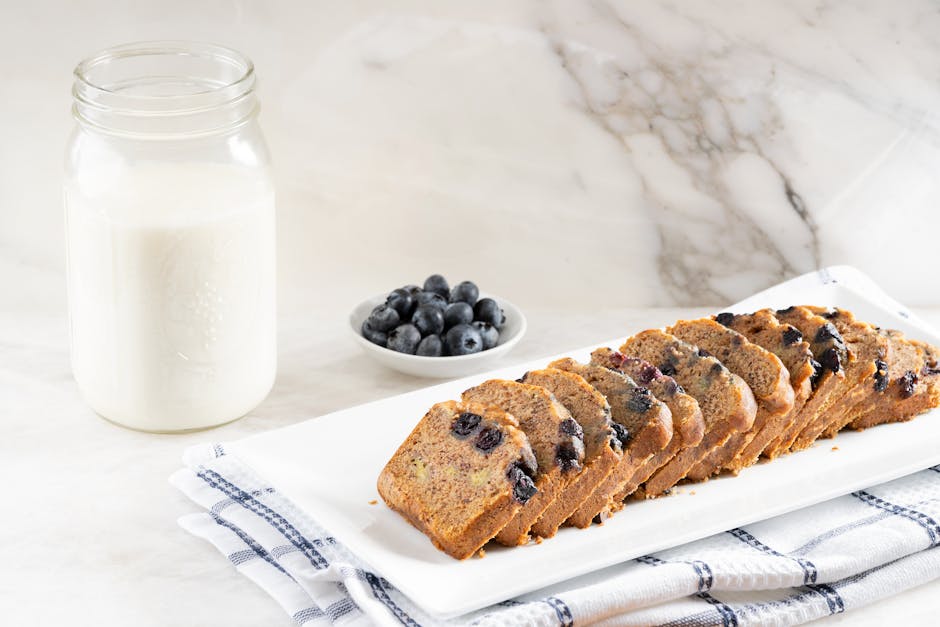 Blåbær- og bananbrød med havre