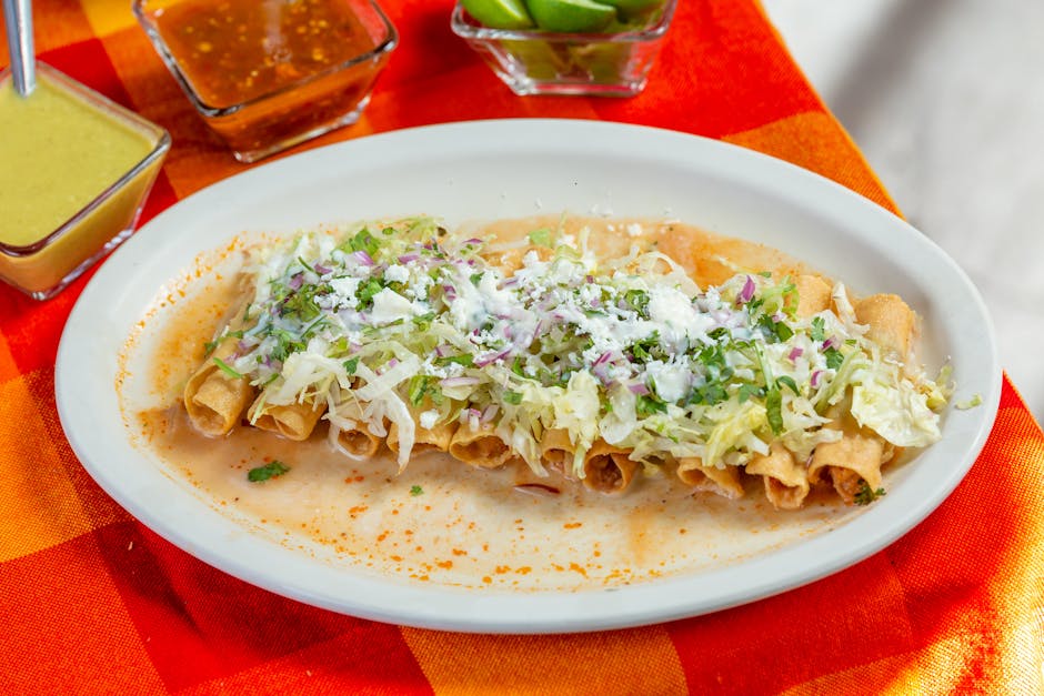 Chorizo- og potetflautas