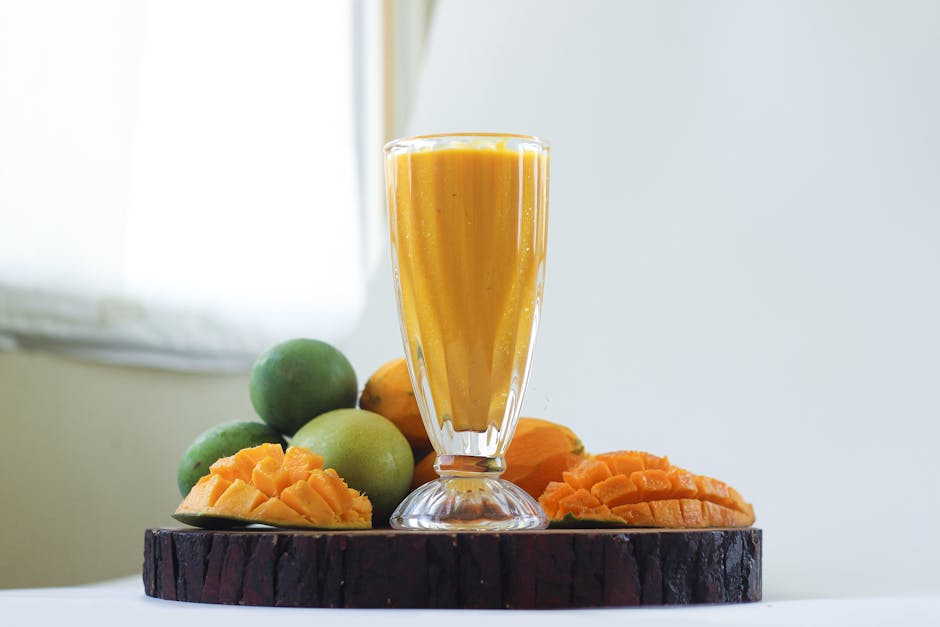 Mango- og ferskensmoothie