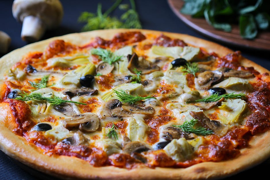 Kelseys hjemmelagde pizza med aubergine og artisjokk
