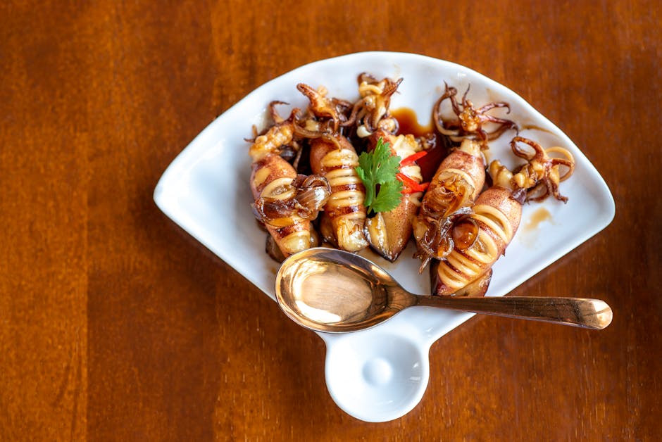 Grillet blekksprut fylt med couscous