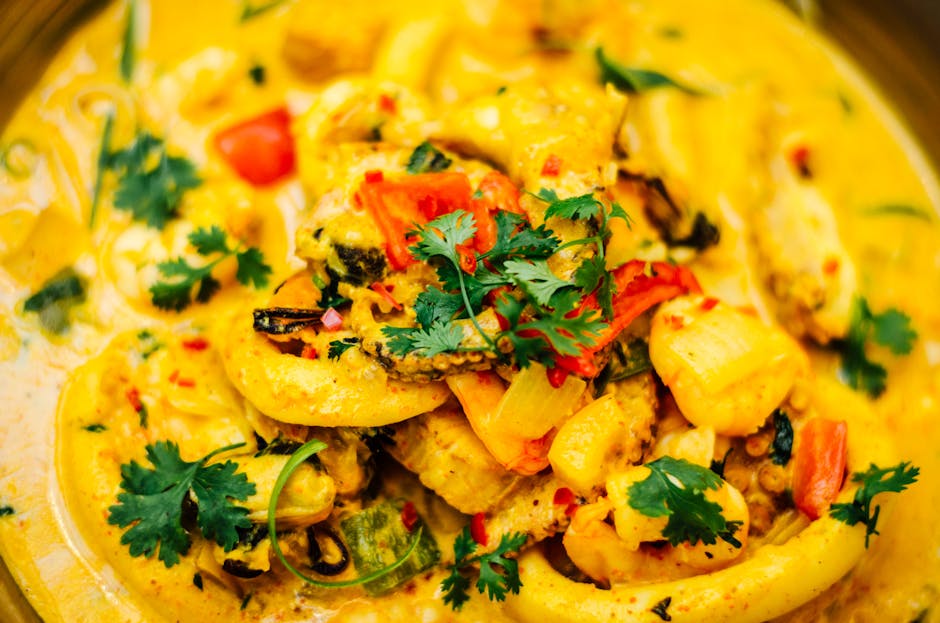 Dampede blåskjell i currysaus